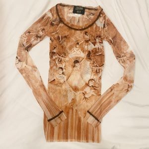 Jean Paul Gaultier Degas Ballerina Mesh Long Sleeve Top
